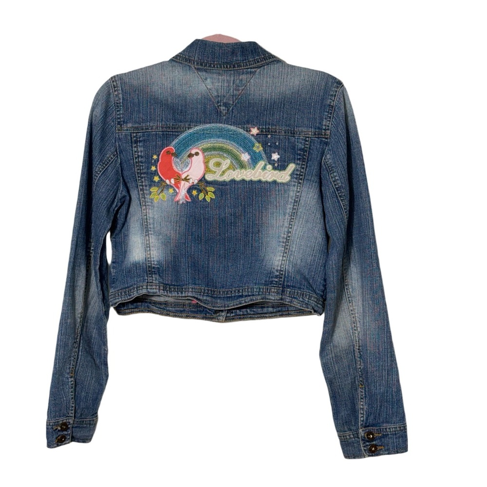 Tommy Jeans Loveland Embroidered Blue Denim Jacket Sz Large